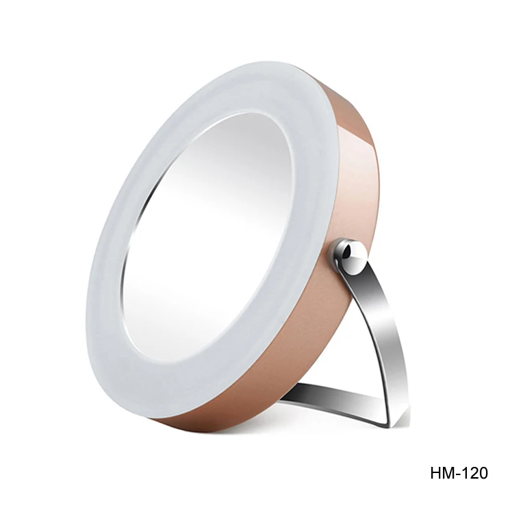 Custom Personalized Pocket Small Hand Led Lighted Compact Travel Magnification Makeup Mirror