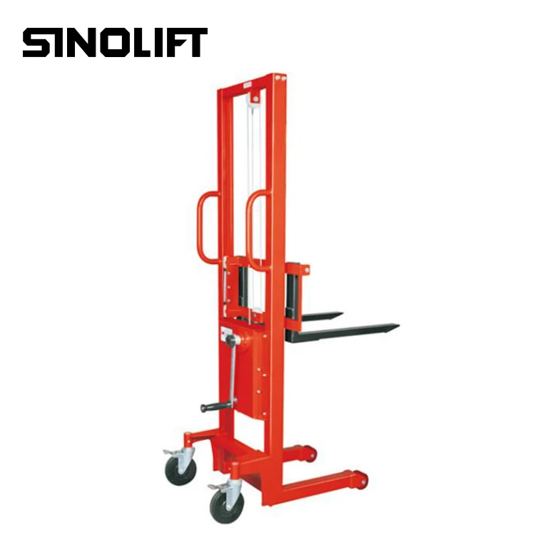 SINOLIFT  LS350 hand winch stacker with adjustable width forks
