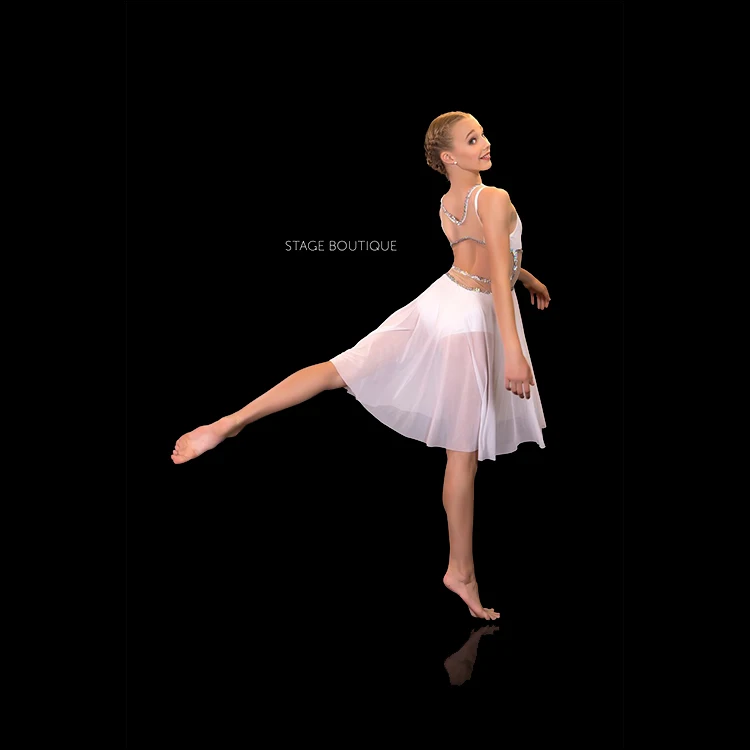 New Sequin Lace Bodice Lyrical Dance Costume Ballet Dress Dance Skirt Women Girl Dance Dress