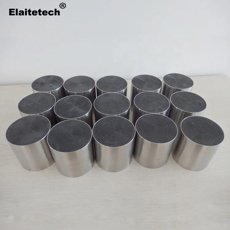 Metallic honeycomb monolith catalyst support/carrier for DOC catalytic converter