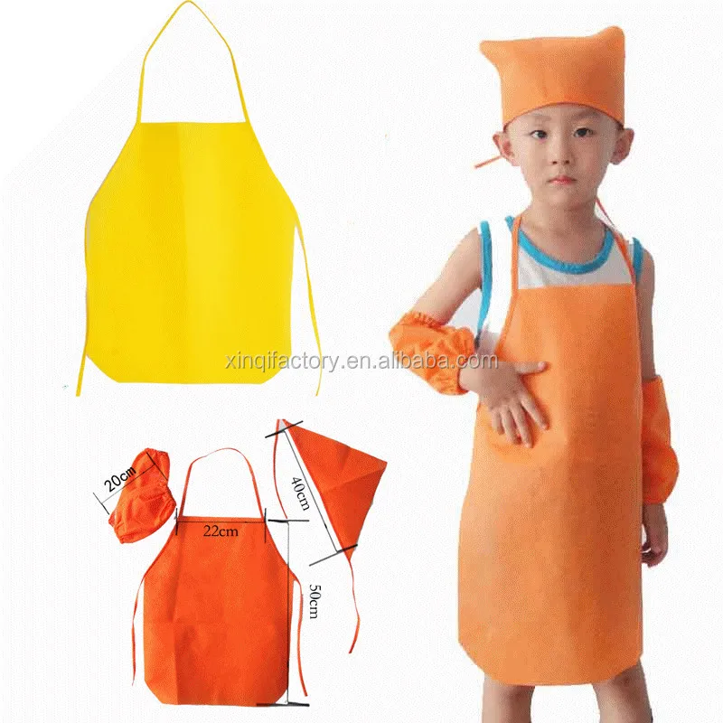 
kid non woven apron with sleeves 