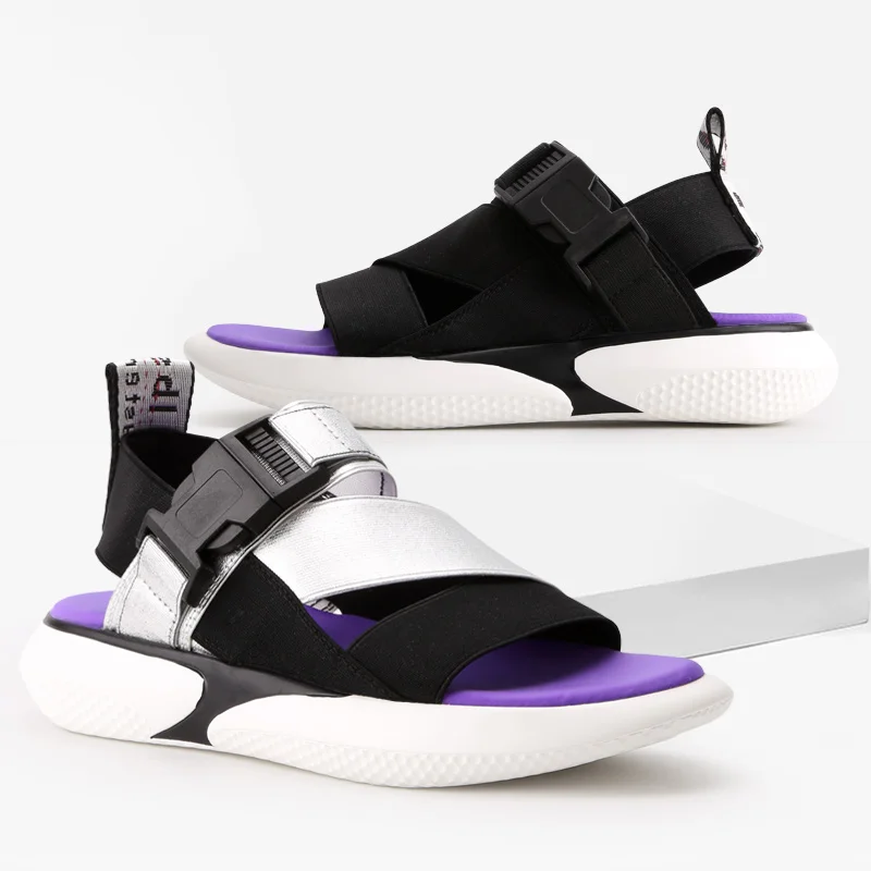 Летние женские сандалии на толстом каблуке, удобные повседневные женские сандалии-желе на плоской подошве