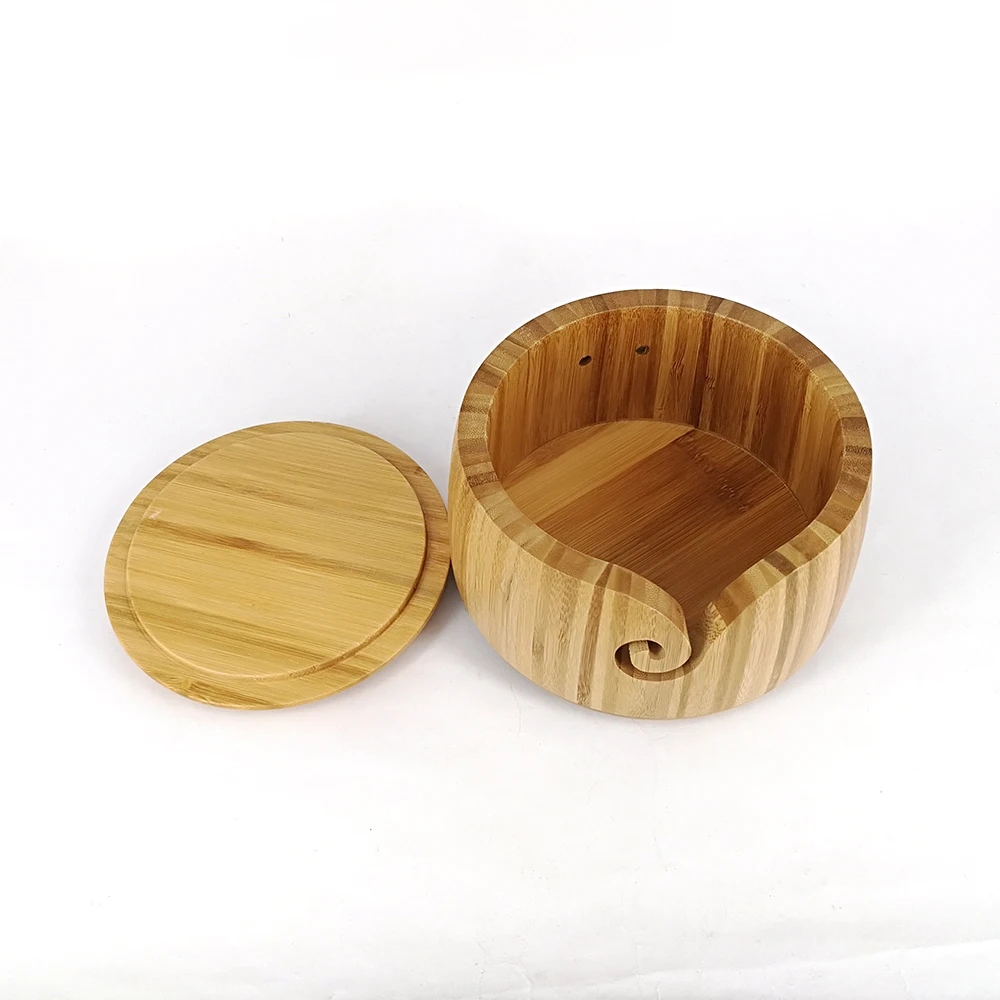 
High quality eco-friendly Original OEM accept knitting accessories bamboo wooden yarn bowl 