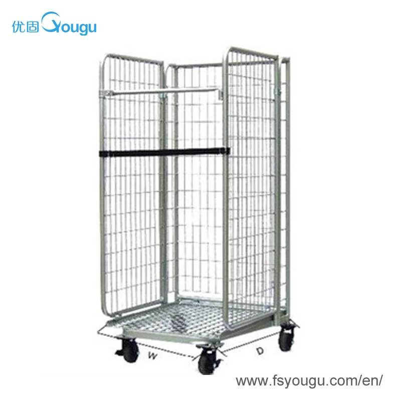 
Industrial customized transporting stainless steel pallet cage /wire mesh basket/storage roll container 