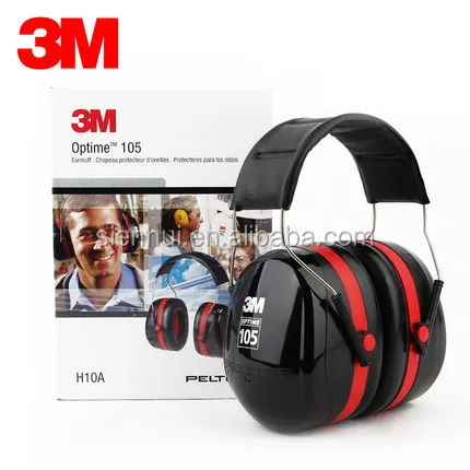 3M PELTOR Optime 105 Over-the-Head Earmuff H10A Soundproof Safety Earmuffs for Workers, Hearing Protection
