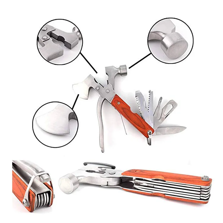 Stainless steel portable camp axe multi tool hammer axe