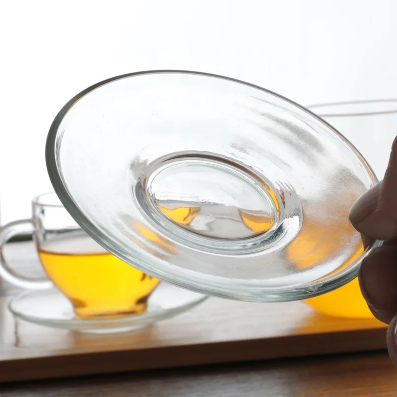 
9cm Diameter Glass Tea Cup Saucer Coffee Mug Saucer 