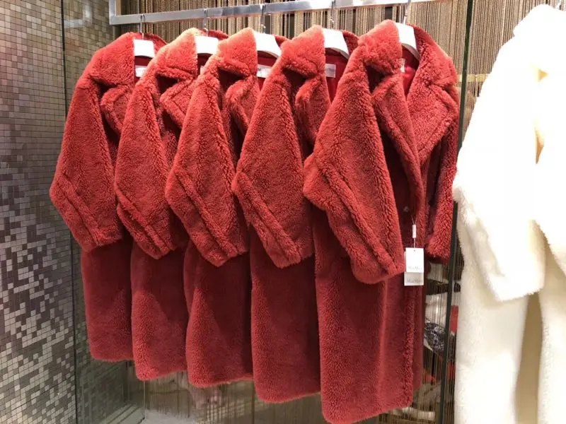 Pink Beiger Khaki Red Women Plus Size Long Thick Single Button 100% Real Mongolian Sheep Lamb Fur Coat