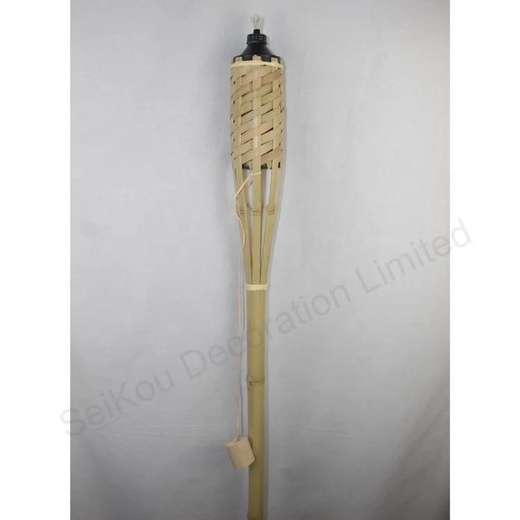 Handmade Weaving Bamboo Tiki Torch For Garden