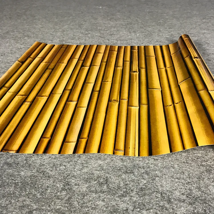 Professional Factory Made Quality-Assured Bamboo Grain Decorative 3D Wallpaper Wall Paper Roll