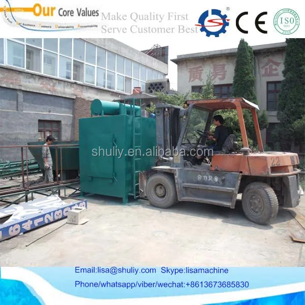 Eco-friendly self-ignite 1500kg/24h sawdust briquette charcoal making oven with factory price