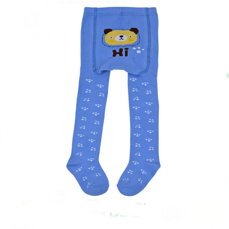 Factory custom baby winter coloured cute design kids cotton tights