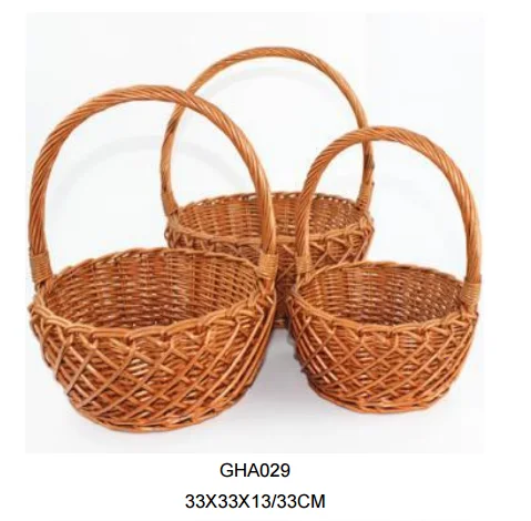 wicker baskets for plants and gifts, wicker basket with handle