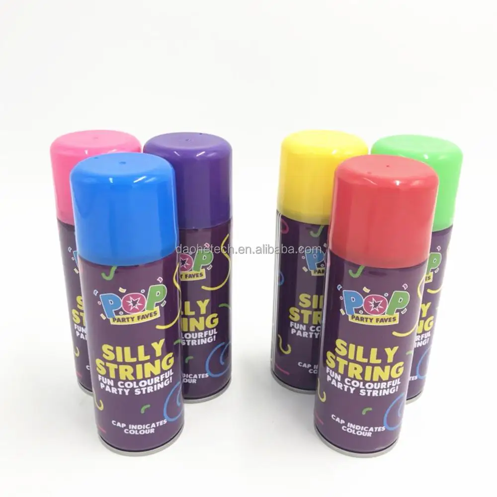 Factory wholesale good quality color silly party string spray