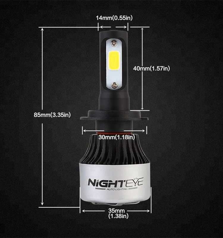 Novsight factory direct selling nighteye auto lighting system s2 h4 h7 led conversion kit car bulbs led headlight bulb h7