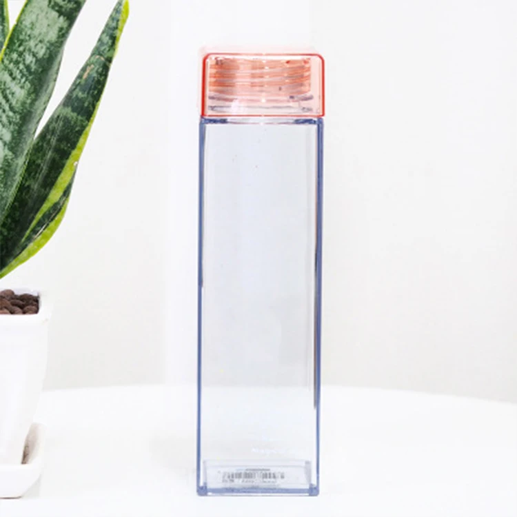 Недорогая Высококачественная портативная пластиковая бутылка для воды объемом 450 мл, квадратная пластиковая бутылка для воды