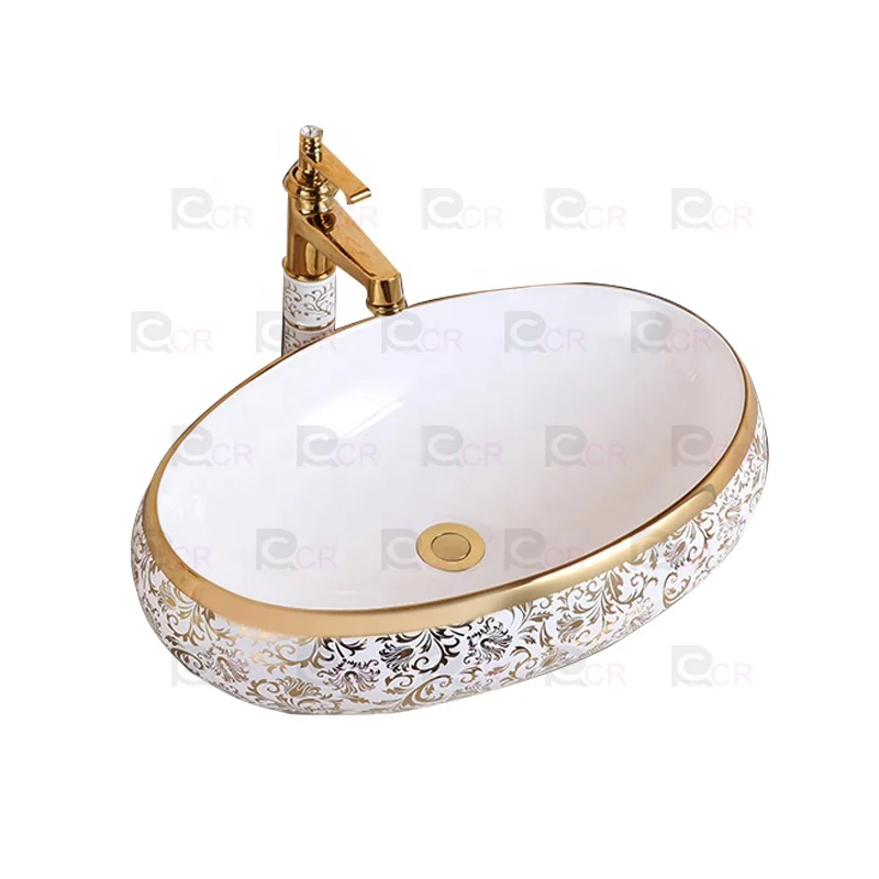 WC Latest Selling Product Logo Printed Corner Hand Drawing Wash Basin bathroom sanitary ware sink