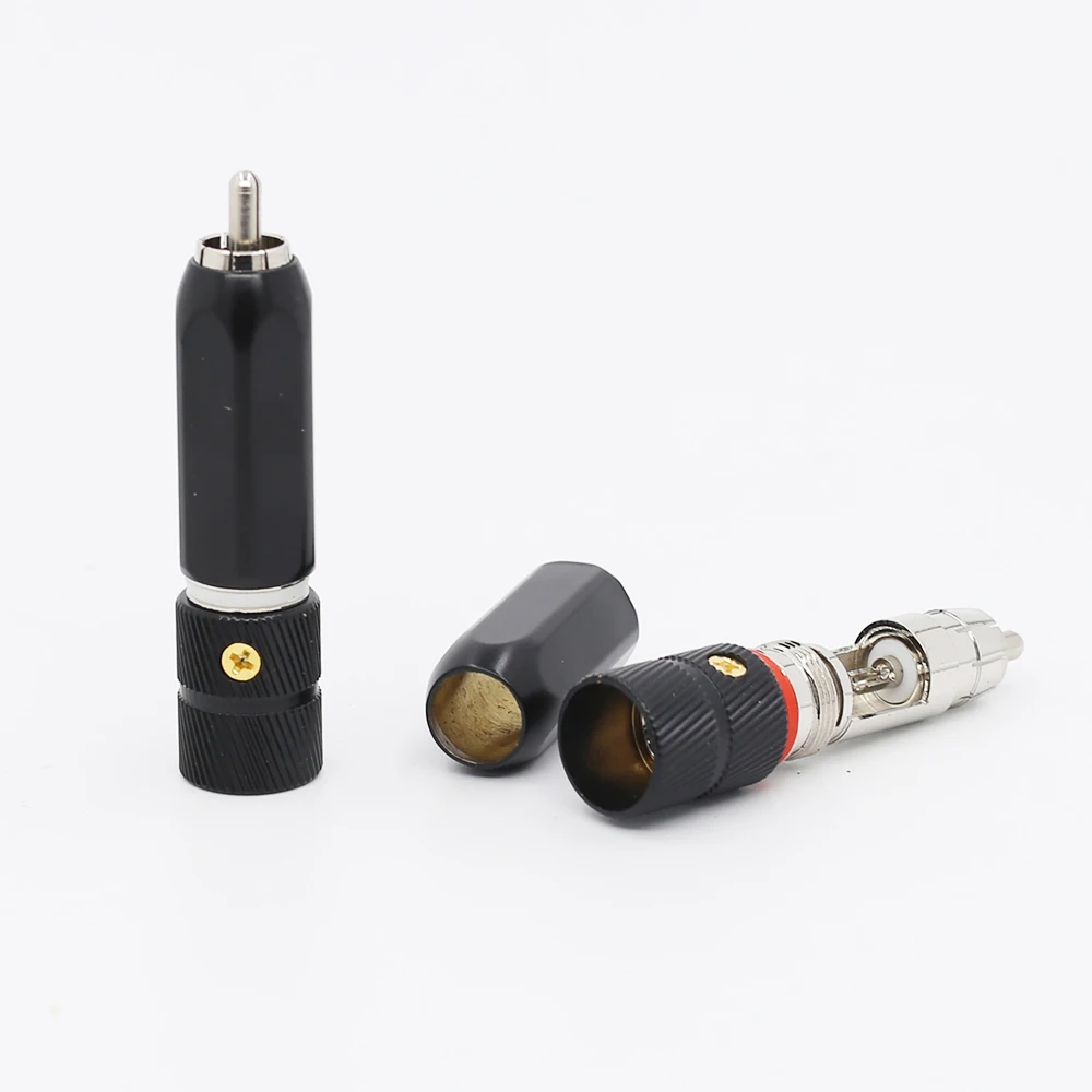 OEM Black Print Gold RCA connector cables  Audio RCA plug rca audio adapter Audio HIFi cable
