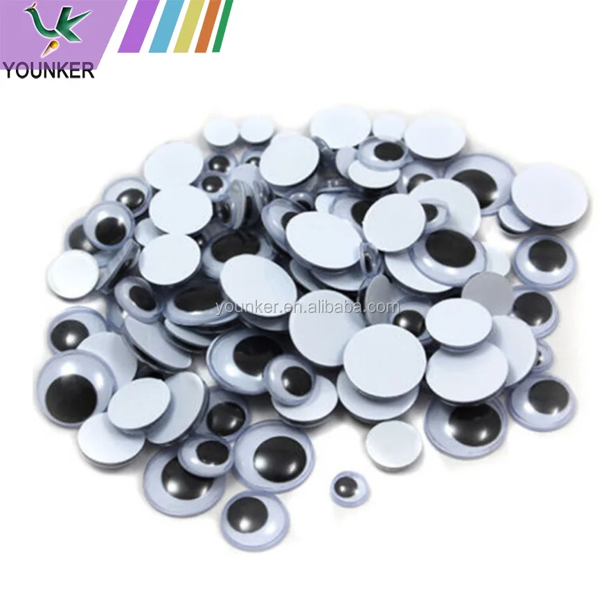 Wholesale black and white plastic wiggle eyes moving doll google eyes