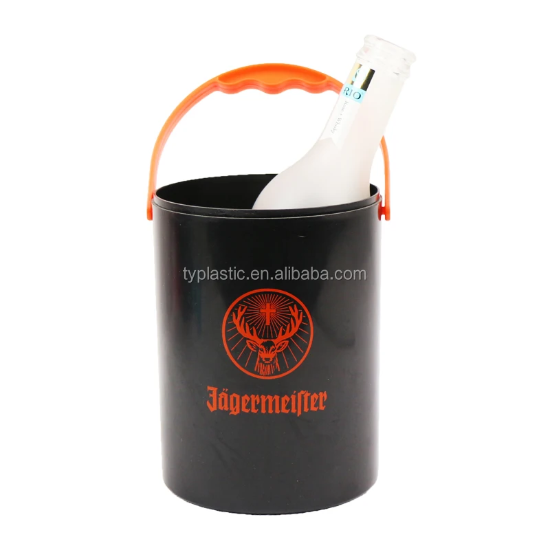 Factory Direct Wholesale Small Litre Plastic black color Ice bucket with handle without lid
