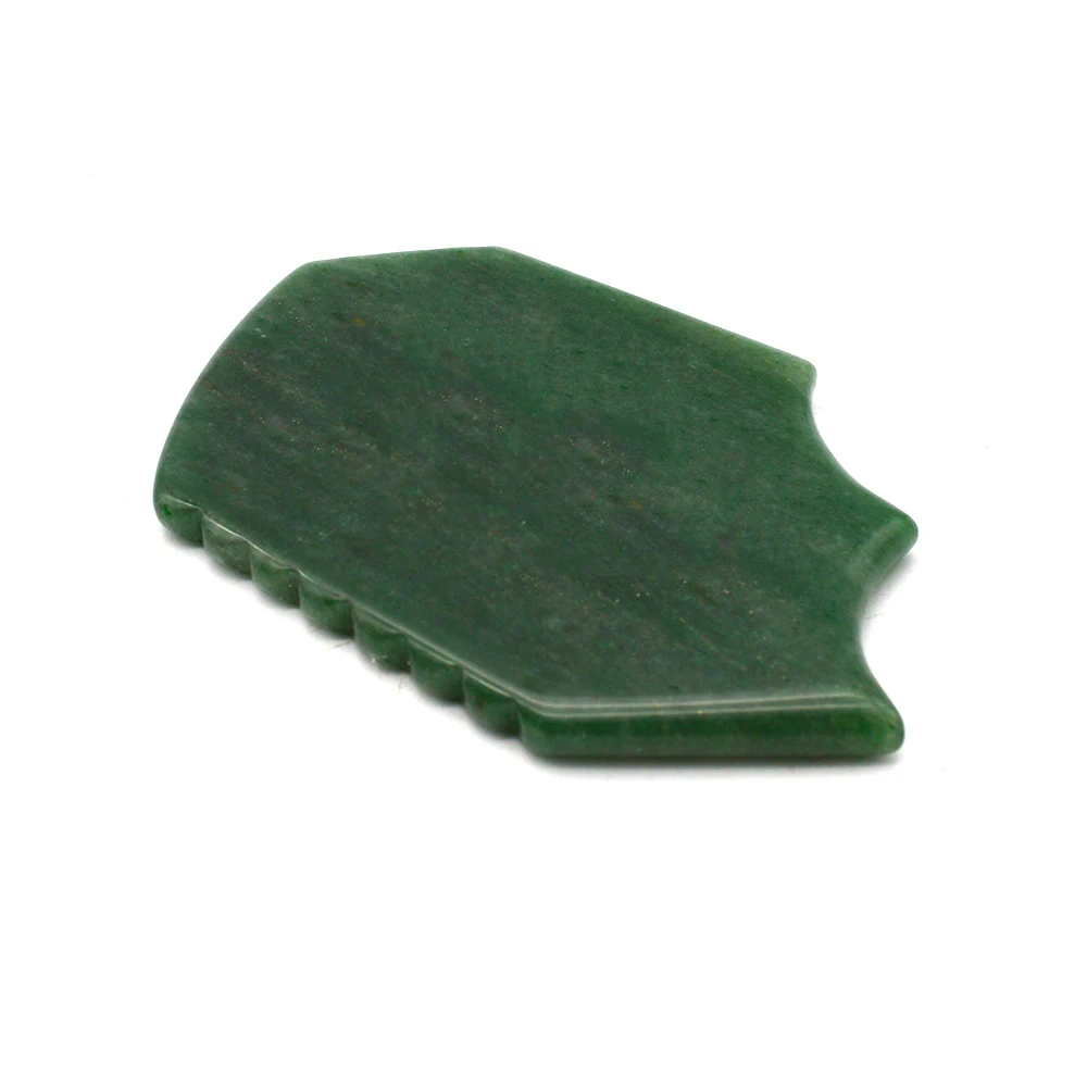 Jade Face Gua sha Green Aventurine Stone Facial Massage  Scraping  Guasha Board for Beauty