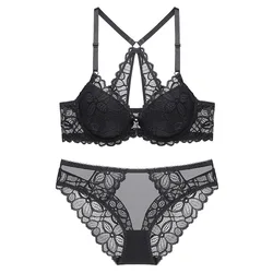 Factory Direct Sales Seamless Front Closure Ladies Sexy Bra And Lace Panty Set Beauty Back Bra Sets Lingerie