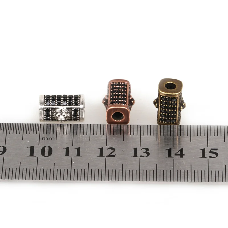 
Fashion with three for bracelets wholesale connector high quality micro pave beads beads for jewelry making metal spacer beads 