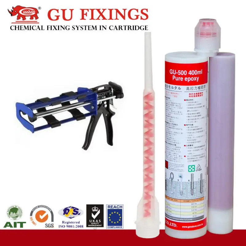 Construction steel rod injection cartridge systems bonded anchor