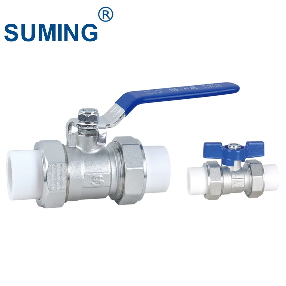 Good Quality PPR double headed brass ball valve