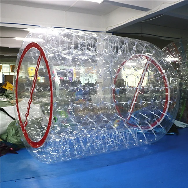 2019 new design 3.0 x 2.6 x 2m 0.8mm PVC human size  inflatable water walking roller