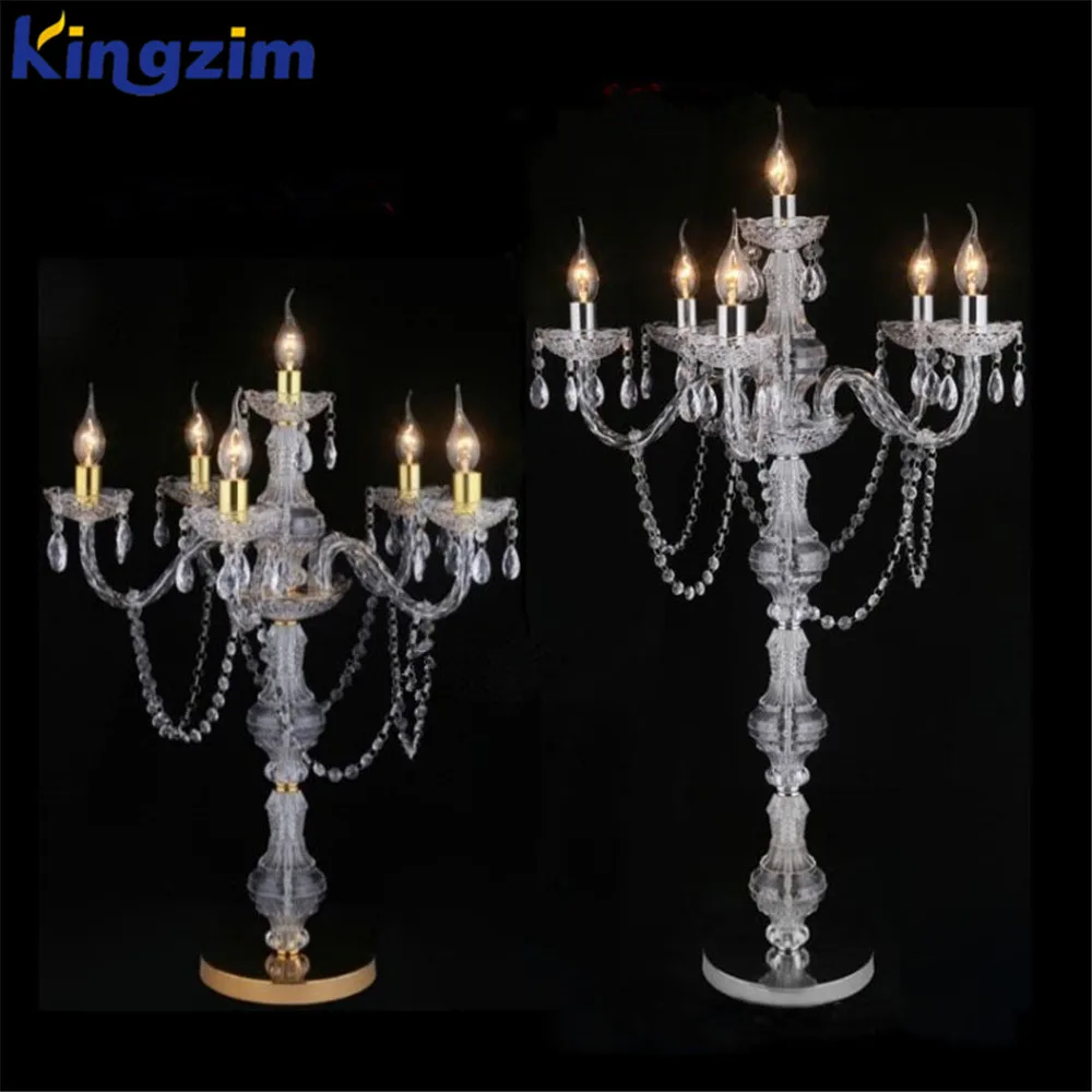 Wedding decoration artistic candelabra lighting crystal floor standing lamp