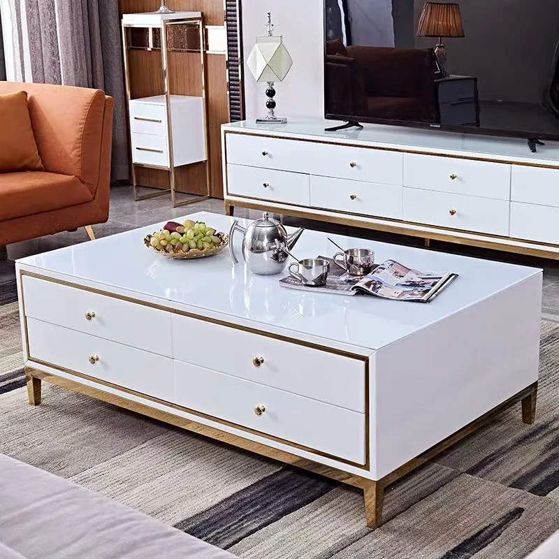 Luxury Tv stand Black and White TV unit Luxury Led Tv table