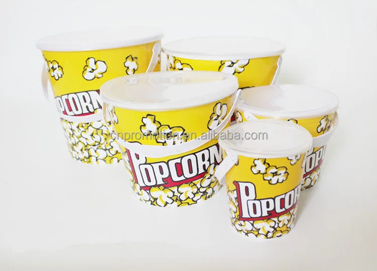 High Quality  Movie Theater Custom Plastic Popcorn Bucket  with Lid