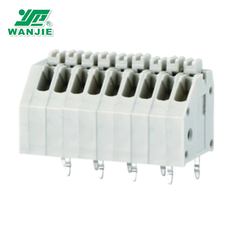 WANJIE High quality Screwless 2.5mm 3.5mm small pitch PCB spring Terminal Block  Connector WJ250
