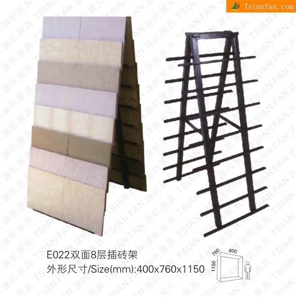 Double-Sided A-Frame Loose Tile Display Rack for Tile Sample Display