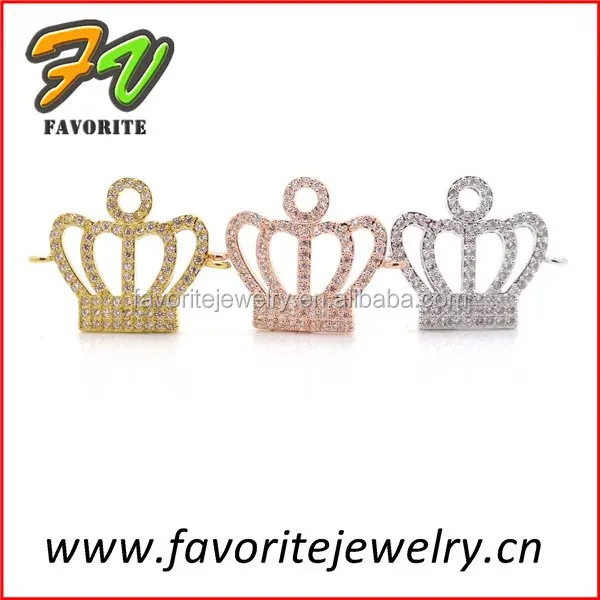 Crown Multiple Color Copper Micro Insert Jewelry Spacer Beads