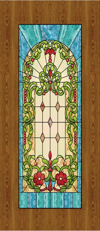 MDF PVC self adhesive door film  interior solid wooden veneer door sticker