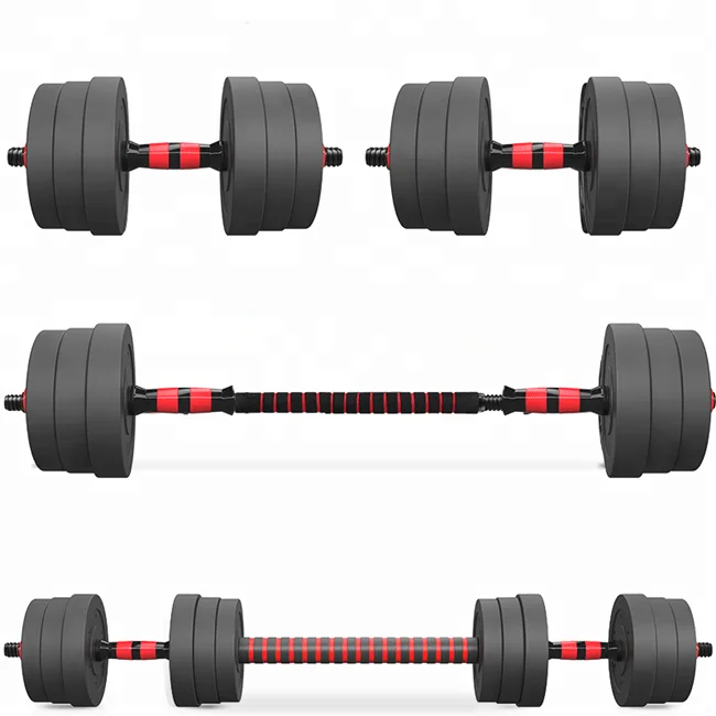 Hot sale Weight lifting high quality cement 10kg/20kg Adjustable gym dumbbell mancuernas set