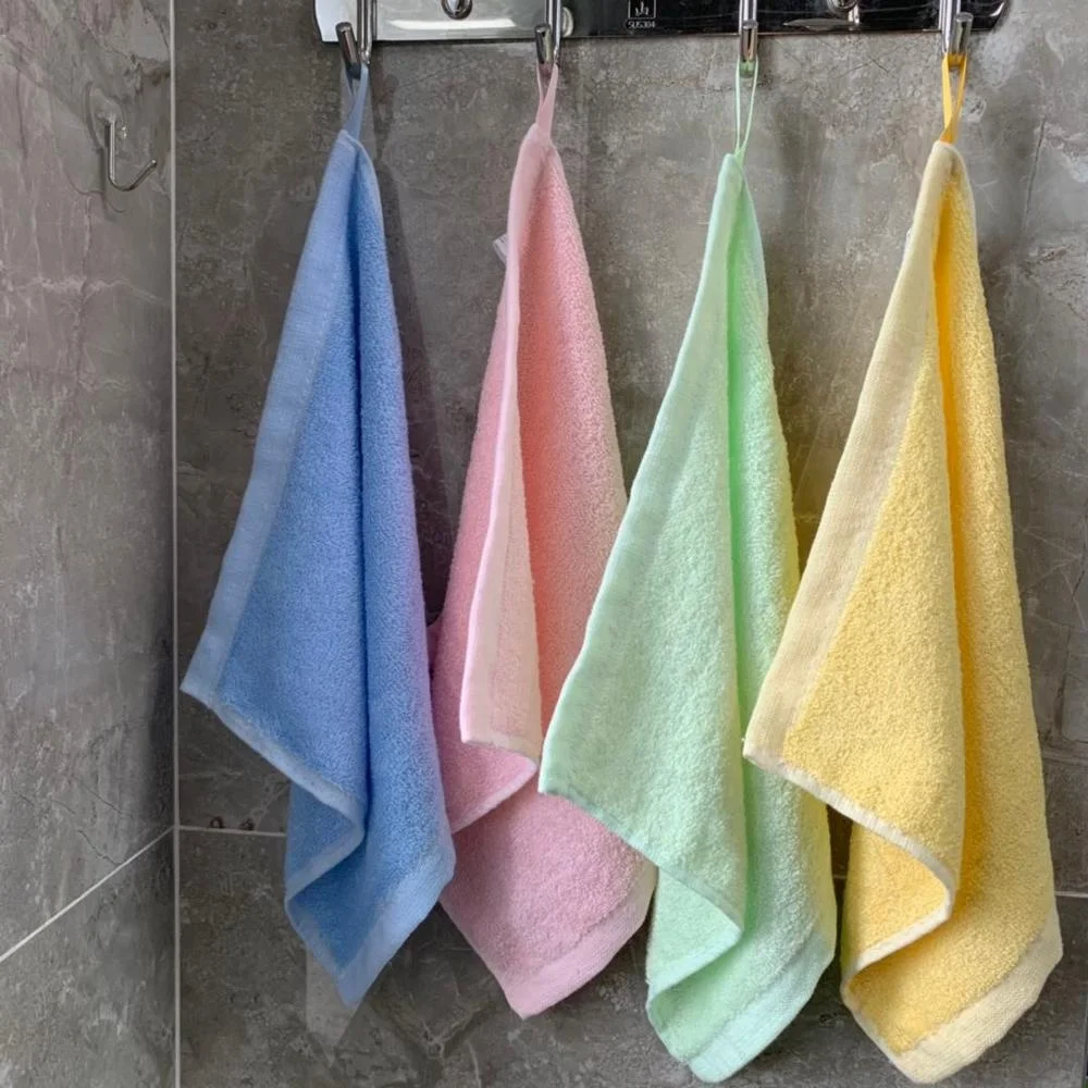 Colorful bamboo hand towel with hanging loop