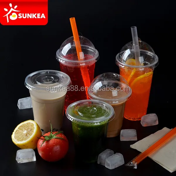 16 oz 500 cc PET disposable transparent plastic smoothie milkshake cup