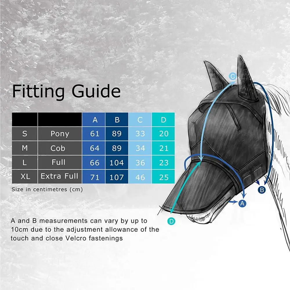 Best Seller CareMaster Wholesale Fly Horse Mask Protection Half Face Piano Black (IN STOCK)