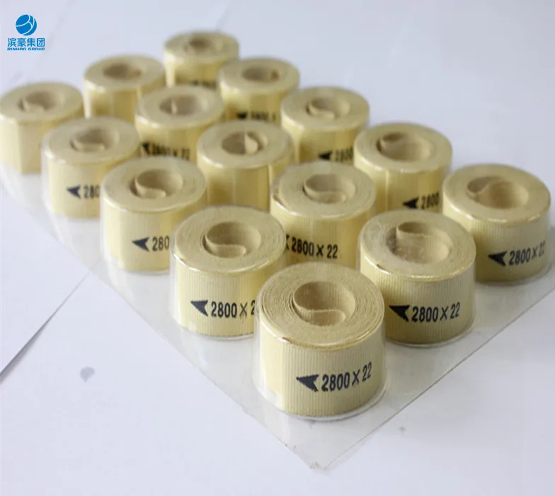 100% Aramid With Long Life Service Fiberglass Reinforced Yellow Garniture Belt Tape