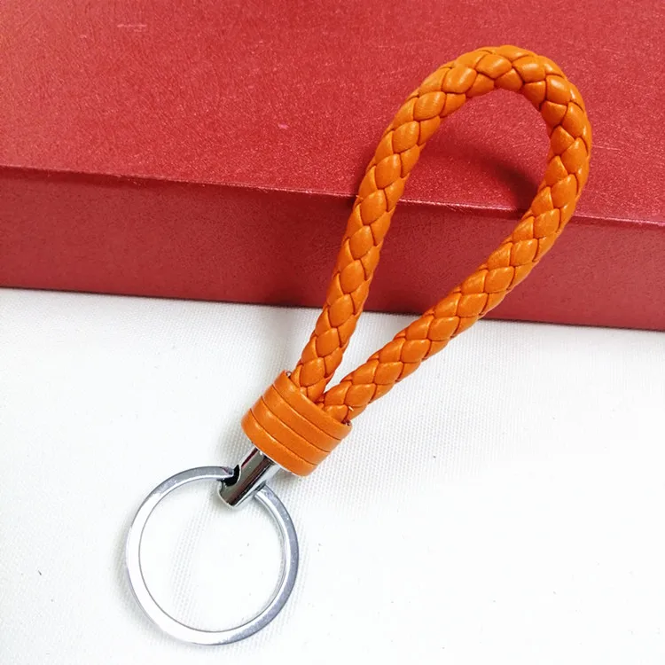 Colorfulbraid  leather key chain & Pompom leather key chain manufactory in Dongguan