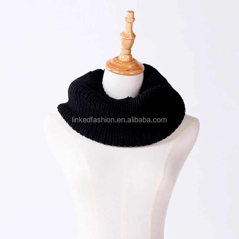 Winter Women Infinity Scarf Casual Warm Knitting Soft Ring Scarves Round