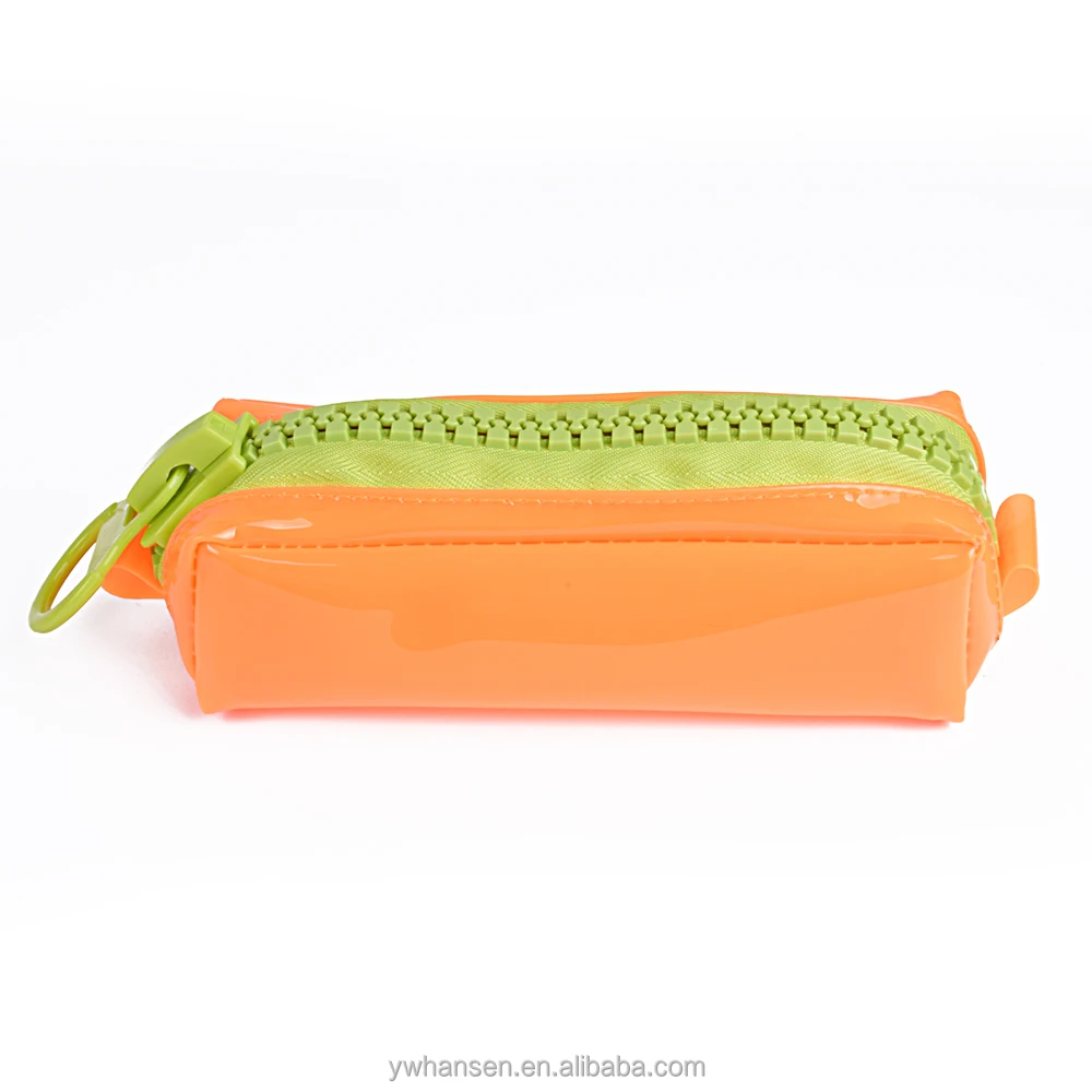 Bright Color Pvc Large Zipper Office School Large Clear Plastic Pencil Case