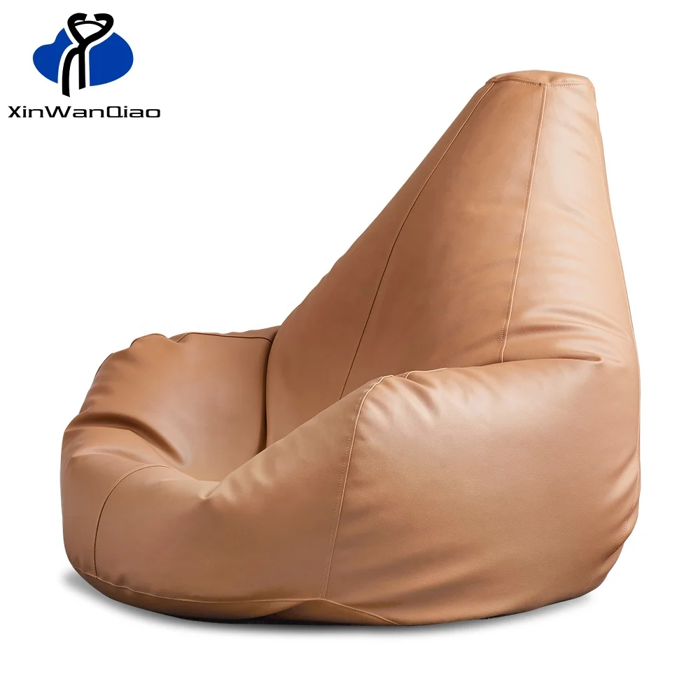 Relaxing High-back Gamer Faux Leather Bean Bag Chairs Bulk Custom Unique Pyramid Beanbag Triangular Shape Comfortable Sofa
