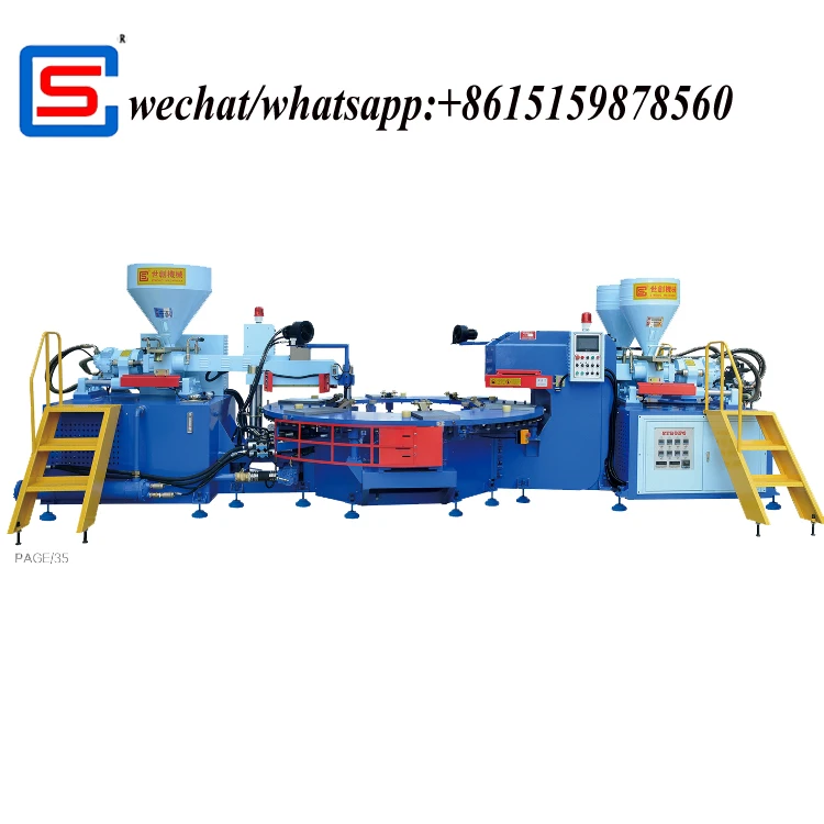 
automaticthree color PVC/TPR upper injection moulding machine 