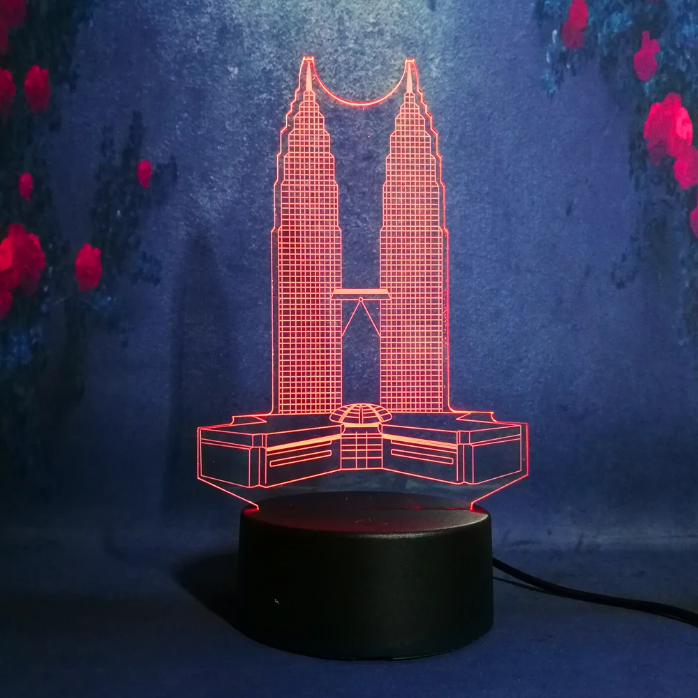 Anti-creative Double rocket touch desk table lamp Lampara 7 color change gradient Light mood night light child gift supply Deco