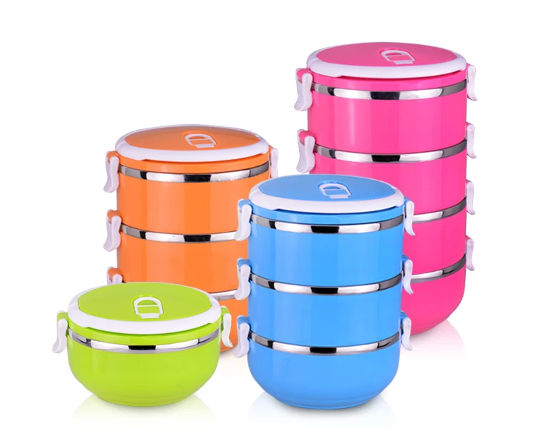 China Wholesale Websites Stainless Steel 304 Tiffin Box Portable Color Food Warmer Carrier