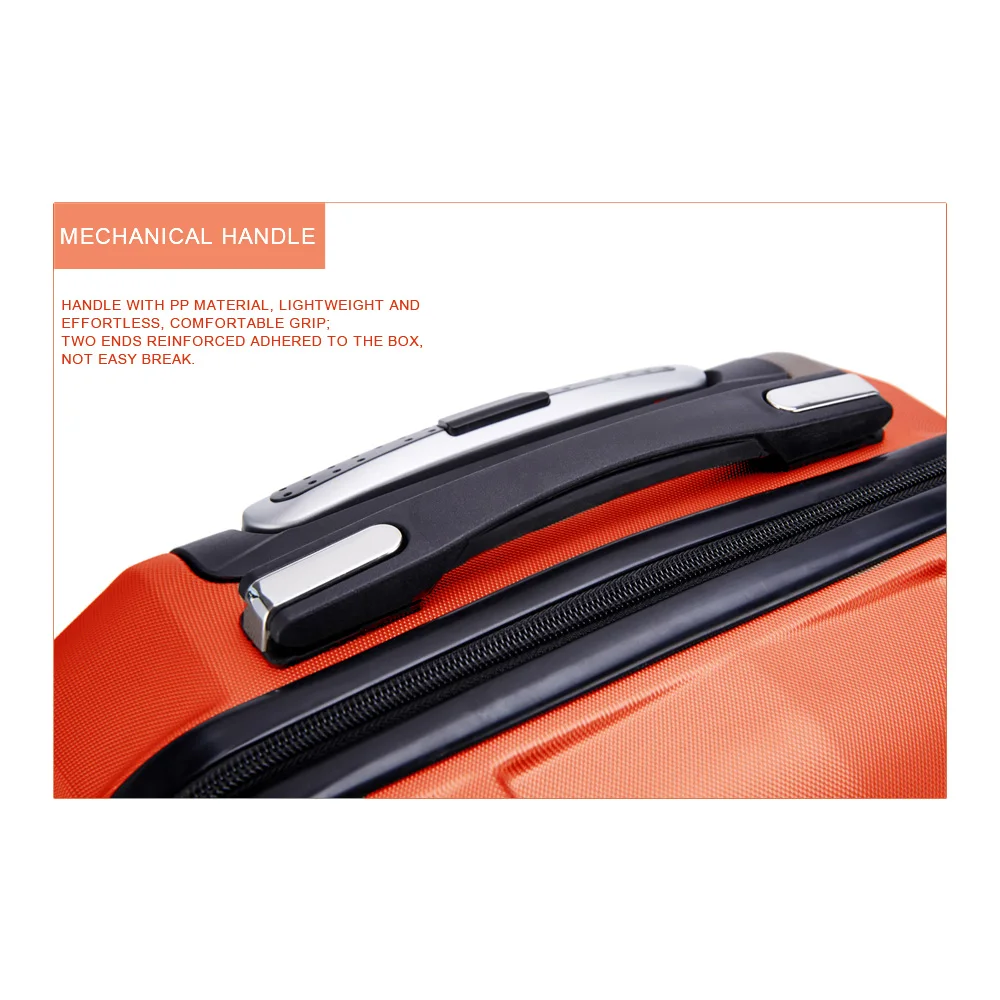 Fashion Orange Color 3PCS Travel Carry-on Luggage Set On Wheels